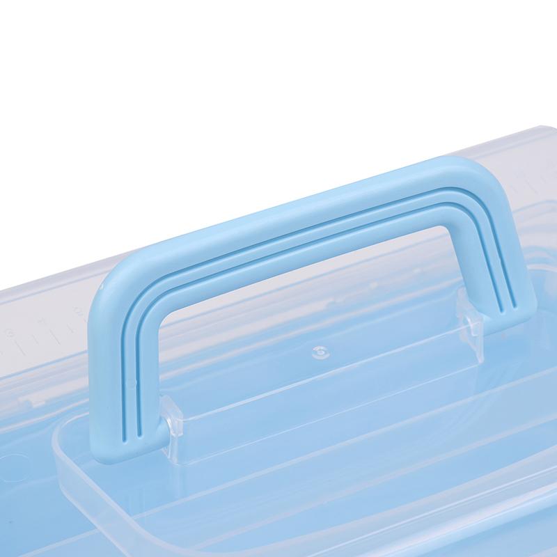 3 Layers Large Capacity Storage Box With Handle Foldable Plastic Portable Makeup Hairpin Organizer Nail Art Jewelry Box