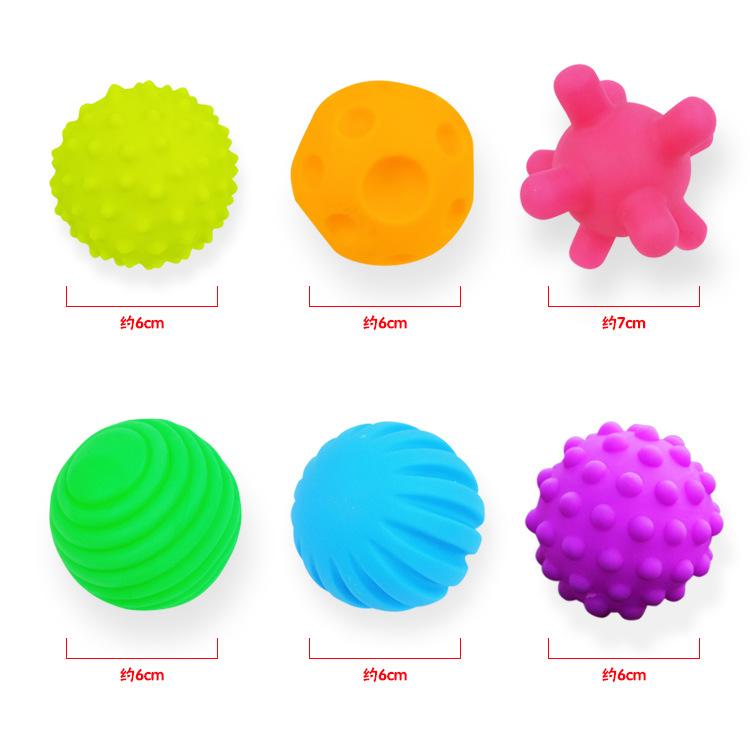 Puzzle Touch Multi-Textured Hand Grab Ball Baby Toy Baby Learn To Crawl Fitness Soft Rubber Ball Spray Pinch Ball