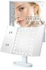 WIDREAM [Под контролем визажиста] Зеркало с трехсторонним светодиодным освещением, Зеркало актрисы, Зеркало для макияжа, Настольное зеркало (Зеркало трехстороннее с LED-подсветкой, белое)