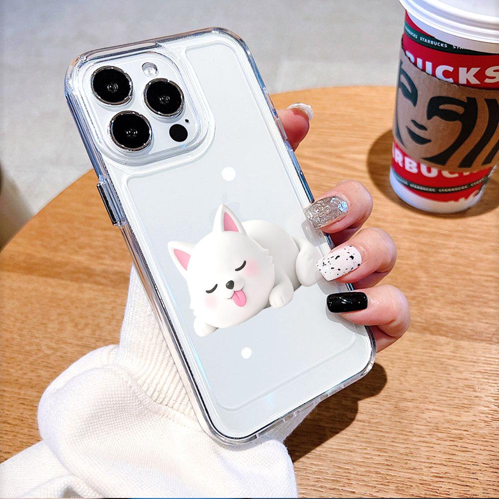 Милая фигурка собаки Чехол для телефона для IPhone 14 15 16 17 13 12 11 Pro Max Plus 12 13 Mini TPU Защитный чехол