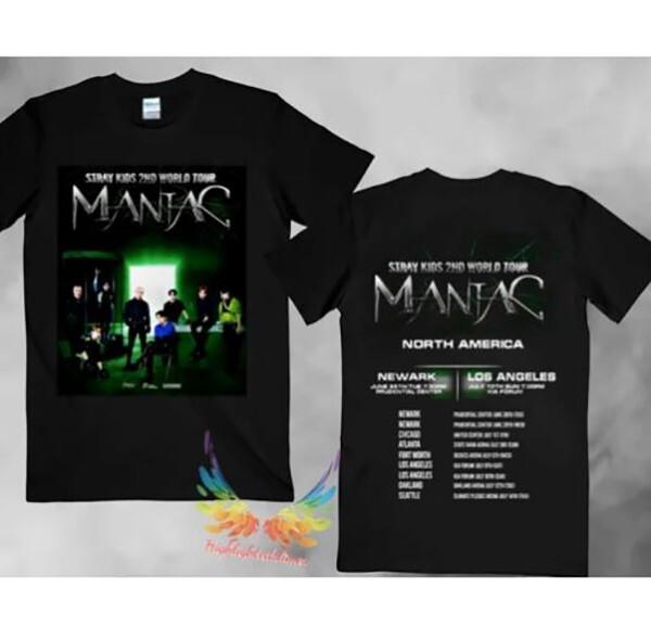 Stray Kids 2nd World Tour Maniac TShirt Maniac 2022 Tour North America Shirt Unisex T-Shirt