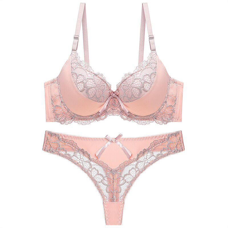 Julexy ABC Cup Bra Set Push Up Sexy Lace Bra Set Femme Bra Thong Set