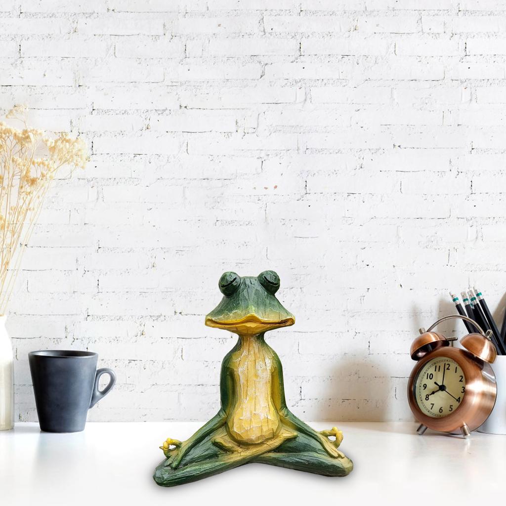 Красочная садовая статуя Медитирующая лягушка Скульптура для двора Скульптура для медитации лягушка Очаровательный декор для двора Уникальный подарок