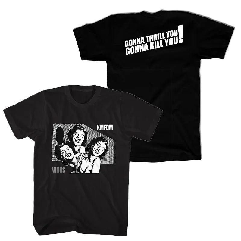 Винтажная Эпоха Уличная Одежда Топы Kmfdm Gerunisex Группа Индустриальный Метал Рок Оверсайз С Принтом Футболки Повседневные Свободные Короткий Рукав Унисекс