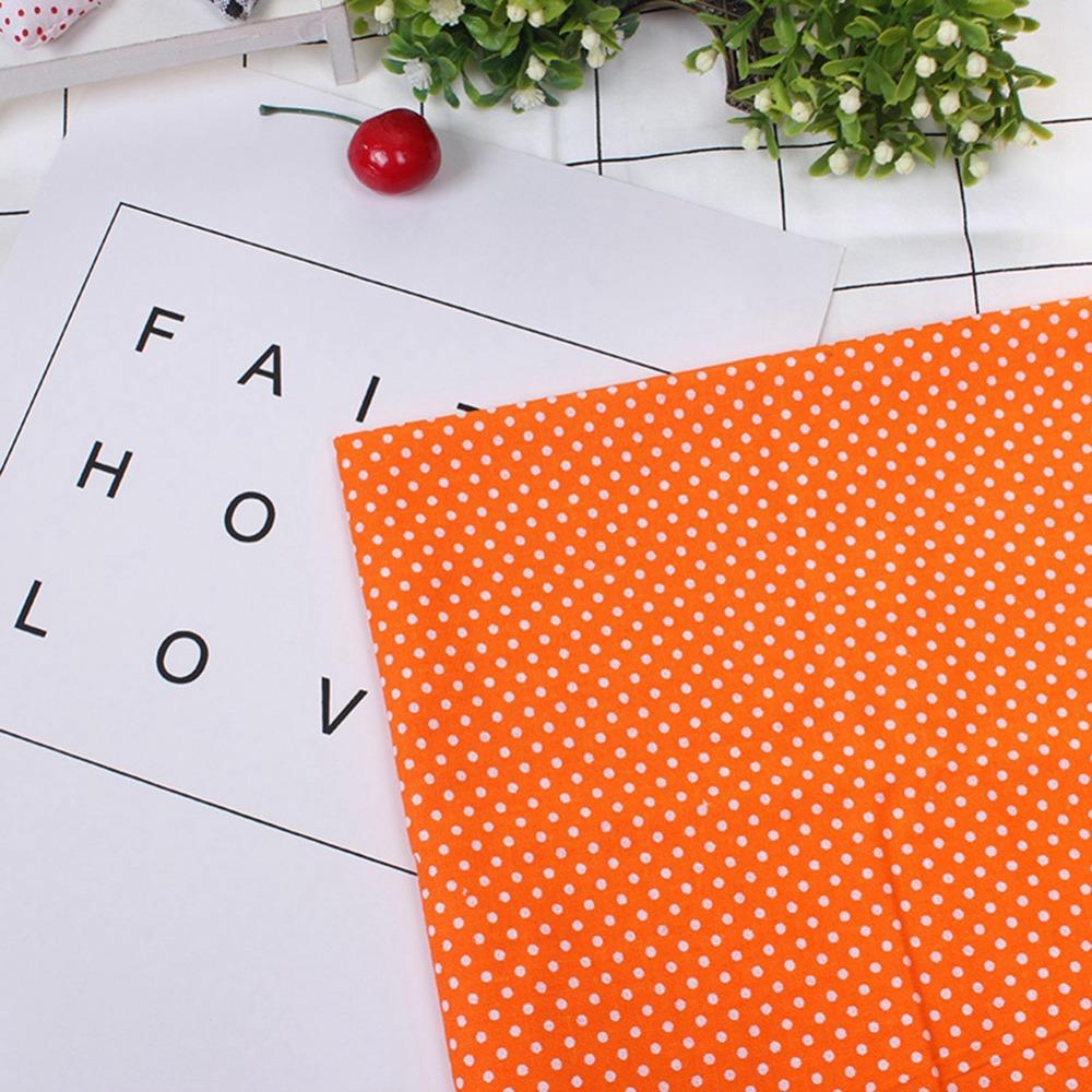 7Pcs 25*25cm cotton craft cloth Orange small floral fabric patchwork fabric set DIY sewing creation