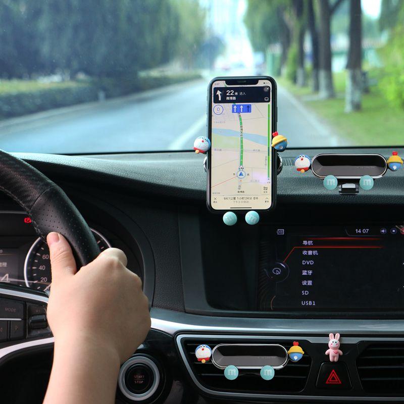 Car Car Phone Holder Dashboard Paste Air Outlet Female Cute Cartoon Car Navigation Fixed Support Frame