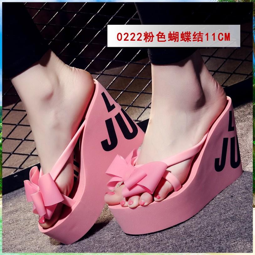 Летние красивые женские шлепанцы на платформе и очень высоком каблуке11 см пляжная обувь тапочки свадебные тапочки женская обувь роскошь