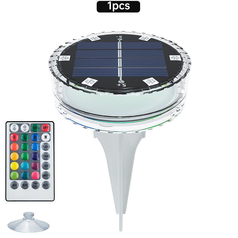 Новые солнечные светильники для бассейна с дистанционным управлением, плавающие светильники для водонепроницаемого патио, сада, пруда, декоративной зарытой стены IP68