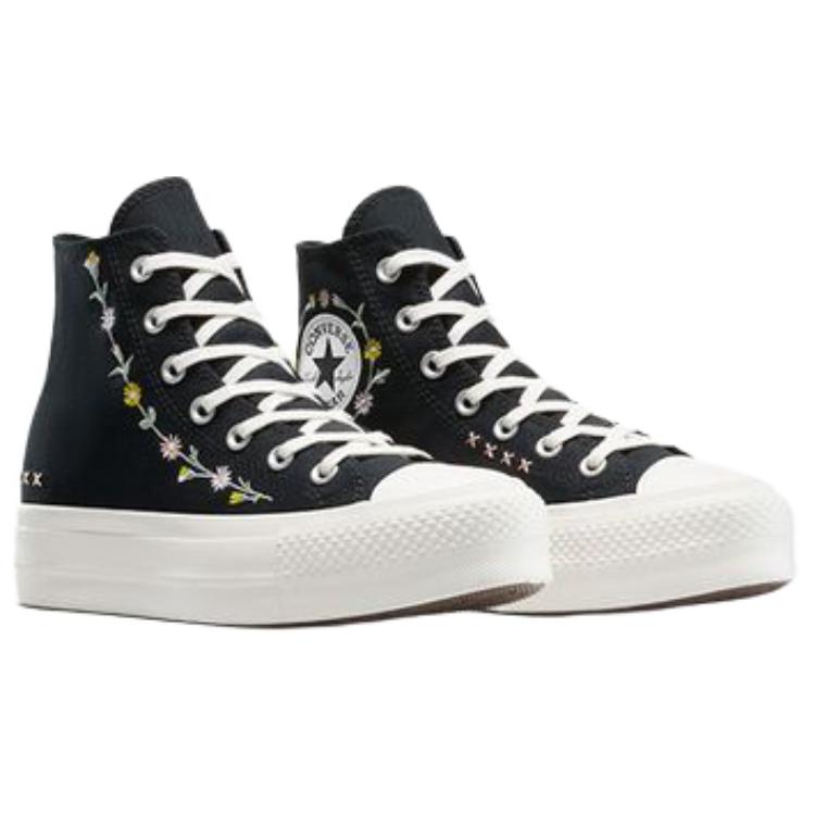 Converse Chuck Taylor All Star Lift Comfortable Versatile Trendy High-Top Canvas Shoes Women Sneakers Black A15007C