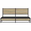 Metal Bed Frame without Mattress Sonoma Oak Finish 180 x 200 cm