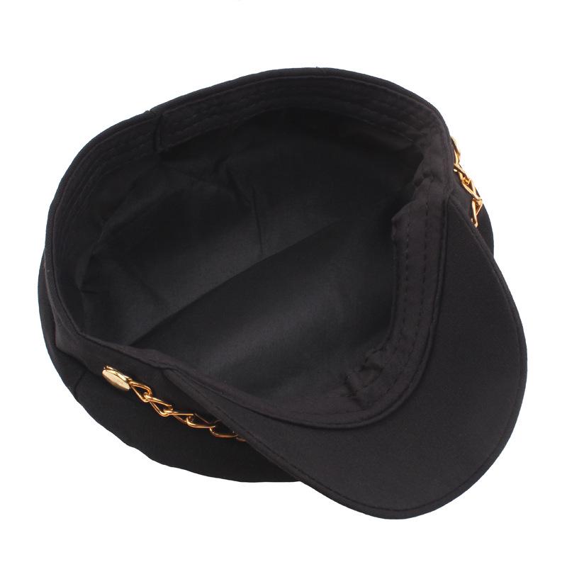Японская золотая цепочка темно-синяя шляпа хлопковая ретро студенческая шляпа мужская и женская военная шляпа модная шляпа с плоским верхом модная кепка