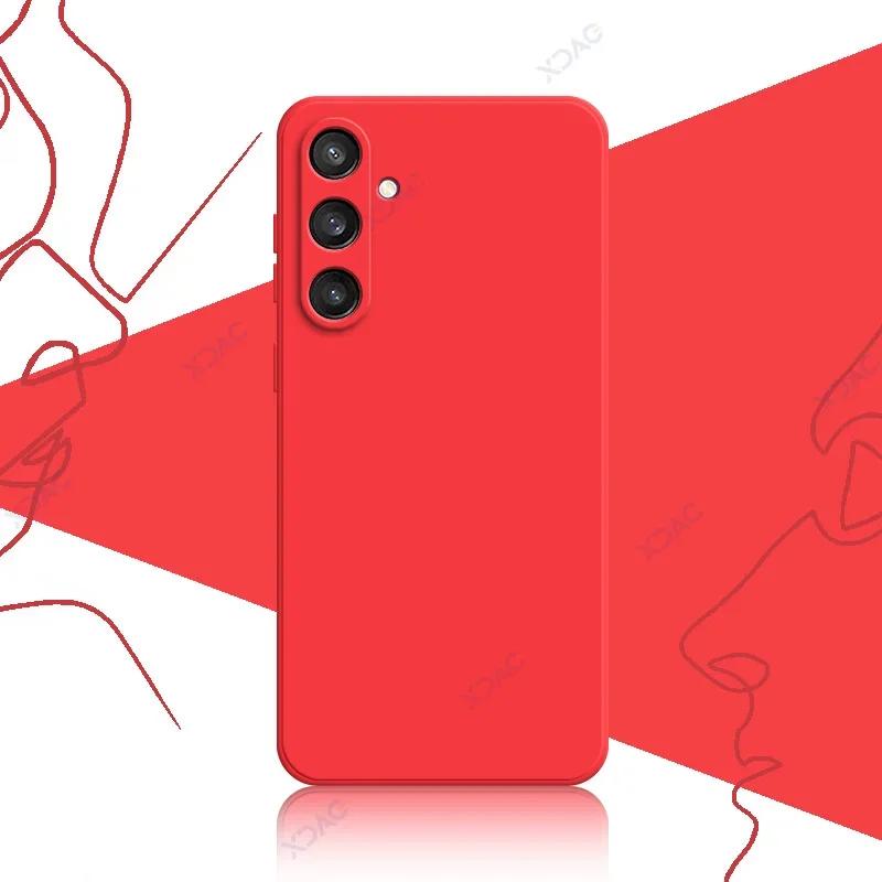 Роскошные квадратные жидкие силиконовые чехлы для Samsung S24 Plus Ultra SamsungS24 S24Plus S24Ultra 5G 360 Мягкий защитный корпус