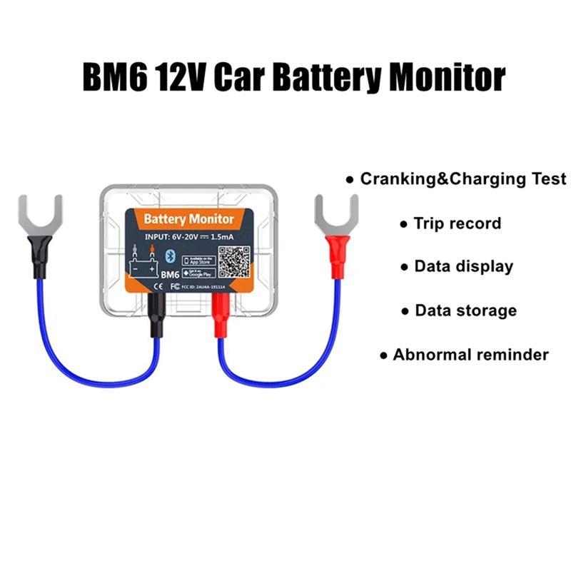 Wireless Bluetooth GPS Tracker Battery Monitory BM6 With Car Battery Health Check APP Monitoring Battery Tester