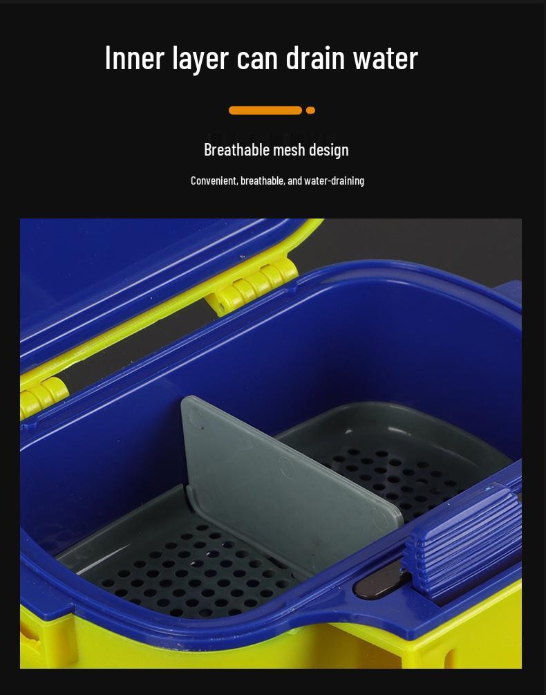 Insulated Breathable Double-Layer Red Worm Bait Box for Sea Fishing