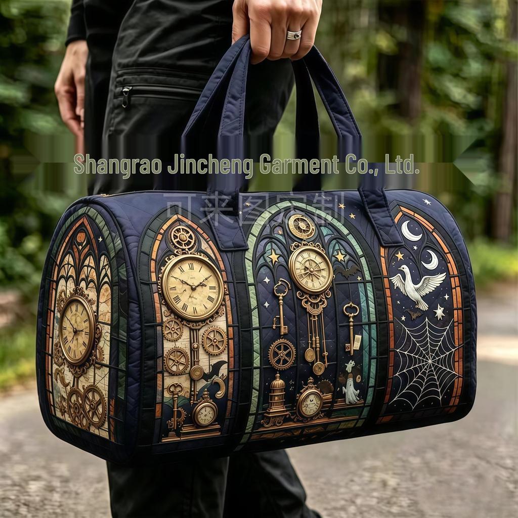 3D Gothic Stained Glass Print Halloween Gym Bag - Multi-functional Travel Bag