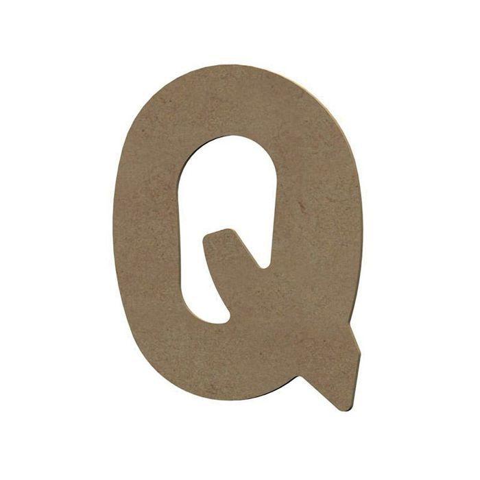 Wooden Letter Q 7 Cm - Brown - Adult - Mixed - Decorative Objects - Handmade