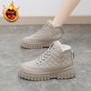 Platform Cotton Shoes Women's Winter Velvet Thickened Snow Boots 2024 New Casual High-top Bread Shoes Board Shoes Women's Q501