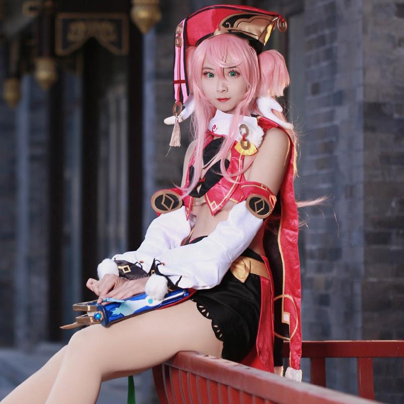   Yanfei Cosplay Costume Game   Yan Fei Cosplay Halloween Sexy Women Outfit Full Set with Hat Suit