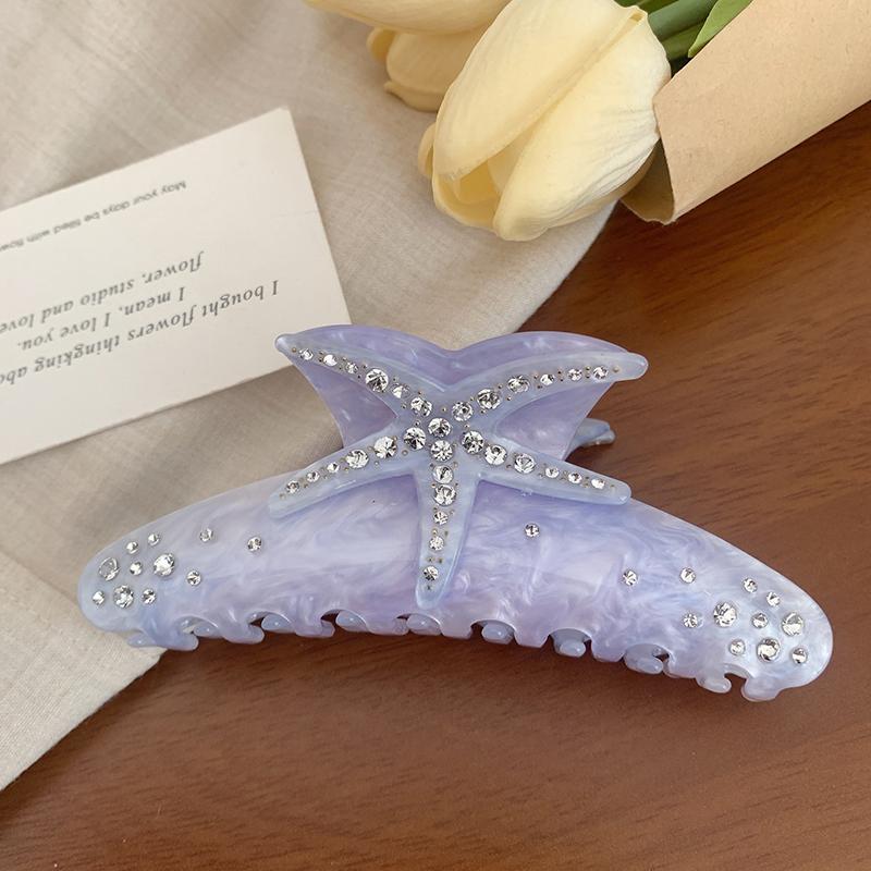 Starfish Hair Claw For Women Rhinestone Acetate Claw Clip Vacation Jewelry Hair Clip Trendy Claw Clips Hair Accessories