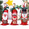 Christmas Decorations Printed Wine Bottle Sets Red Wine Champagne Wine Bottle Setscartoon Wine Bottle Setstable Bundle Lipstick Wine Bottle Sets.