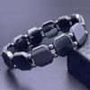 Unisex Weight Loss Octagon Geometry Black Stone Magnetic Therapy Bracelet Health Care Magnetic Hematite Stretch Bracelets