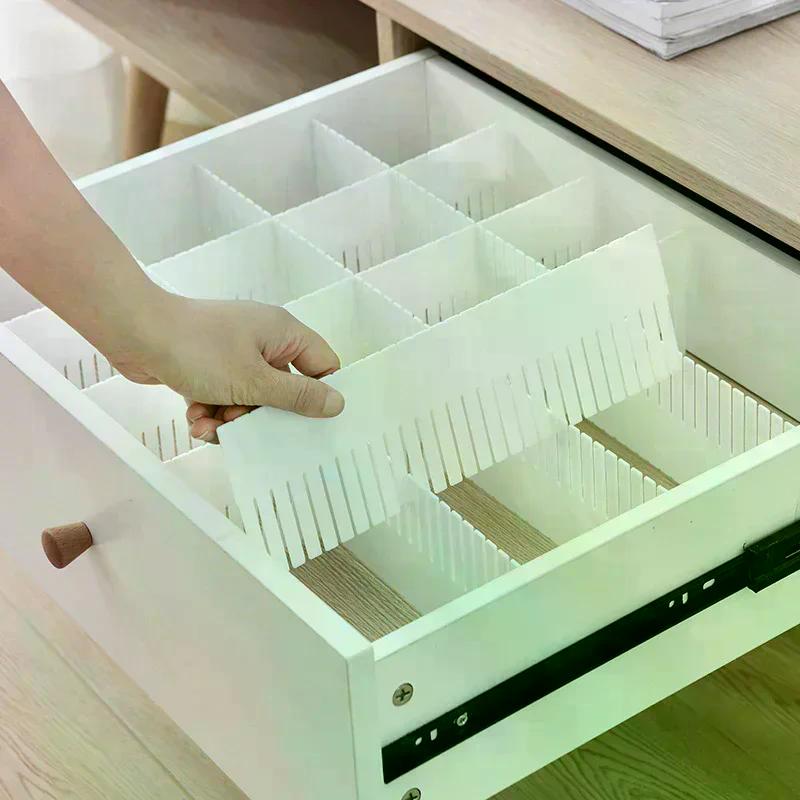 1 шт. DIY Регулируемые разделители для ящиков Комбинированная перегородка Экономия места Разделитель для шкафа-гардероба Для нижнего белья Носков