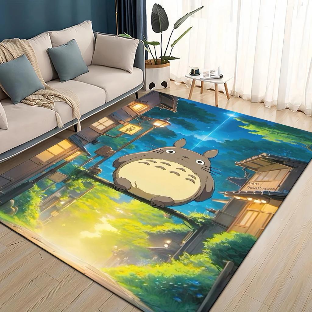3D ковер с рисунком мультфильма Т-Тоторо, ковер для гостиной, детской спальни, декора у дивана, прихожей, нескользящий коврик для игр детей