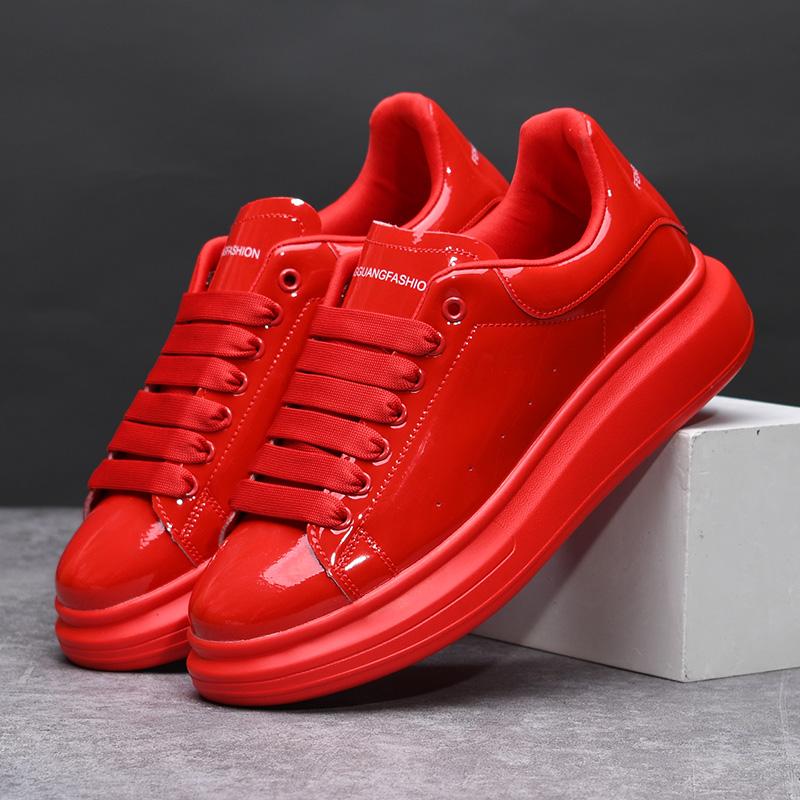 Модные брендовые мужские туфли черные глянцевые повседневные мужские туфли 2024 весна и осень новый стиль белые туфли модные кроссовки для пары