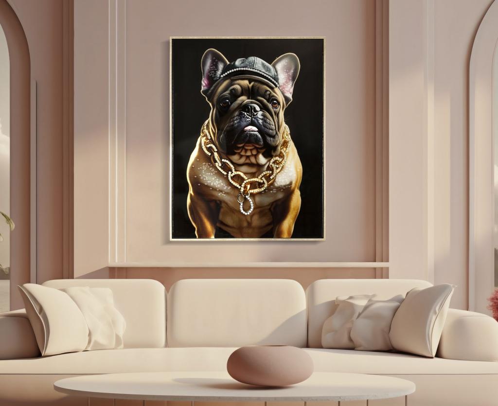 Лакированная настенная картина с рамой Bully с рамой см 62X4X82