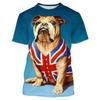 Мужская повседневная футболка Brave Bulldog с 3D-принтом и короткими рукавами, футболка больших размеров с круглым вырезом