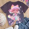 2024 Baby Clothes 3D Cartoon Girl Print T-Shirt Short Sleeve Childs Tops Children's Clothing Girls T-Shirts Pink Girl Tee Shirt