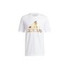 Gold-Stamped Logo Print Sports Short Sleeve T-Shirt Men Tops White GL3703