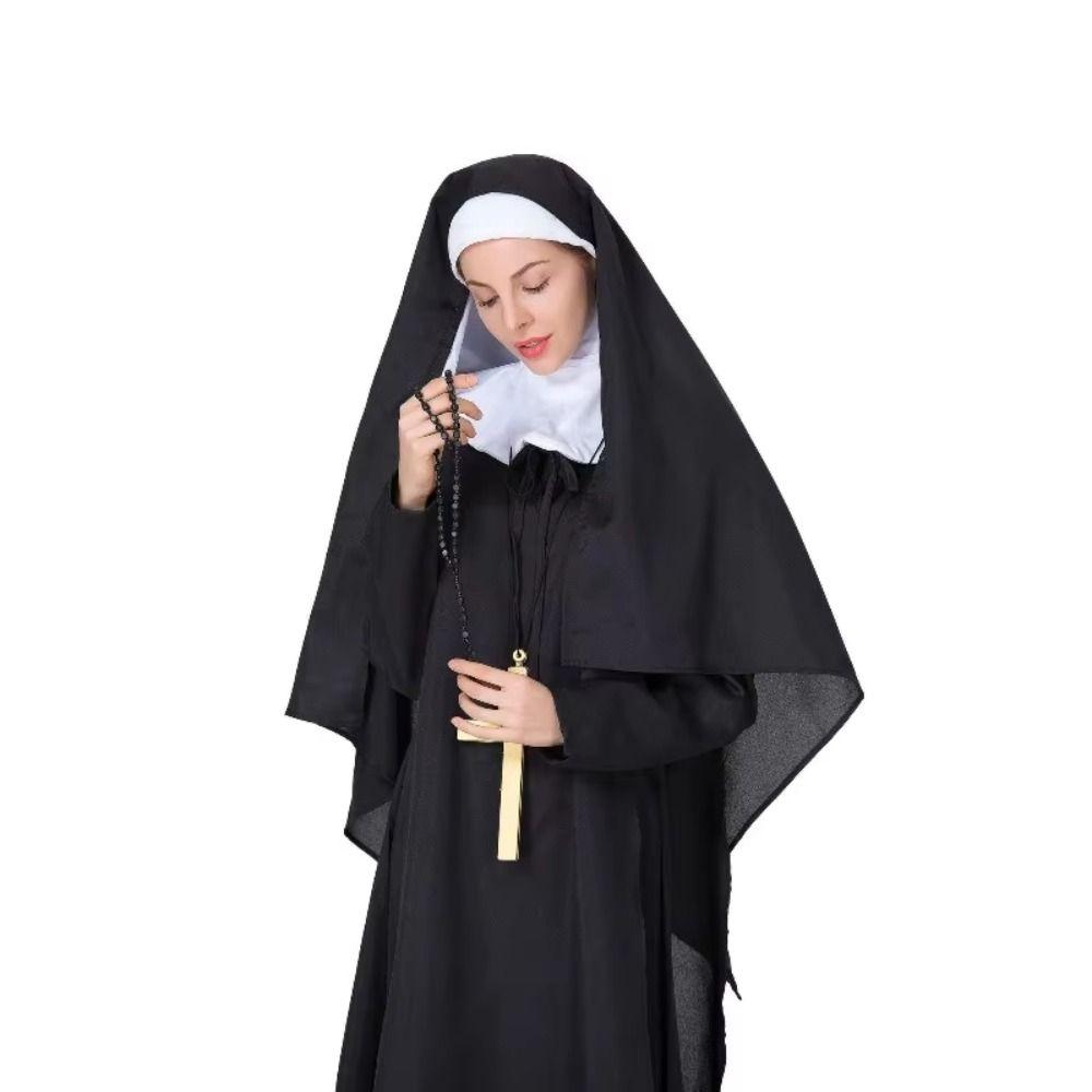Retro Design Virgin Mary Costume Full Length Religious Cosplay Outfit Themed Performance