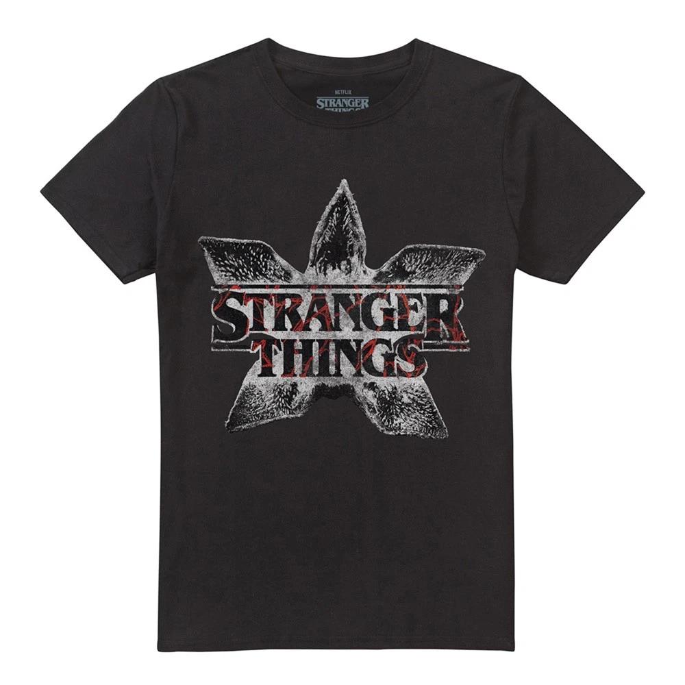 Stranger Things Demogorgon Flower Logo Unisex Tee S-5XL, Black