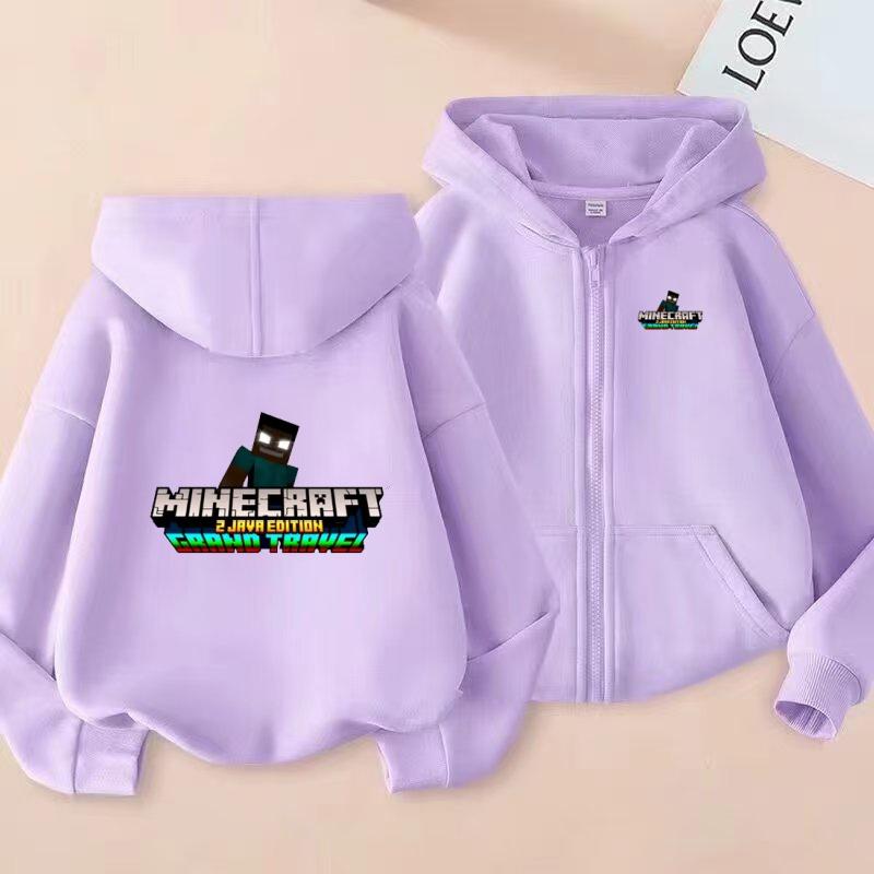 Kids Cardigan Sweatshirt Girls Boy 3-12 Years Hoodie Zipper Style Popular Cartoon Game Sports Casual Fashion Loose Coat Clothing