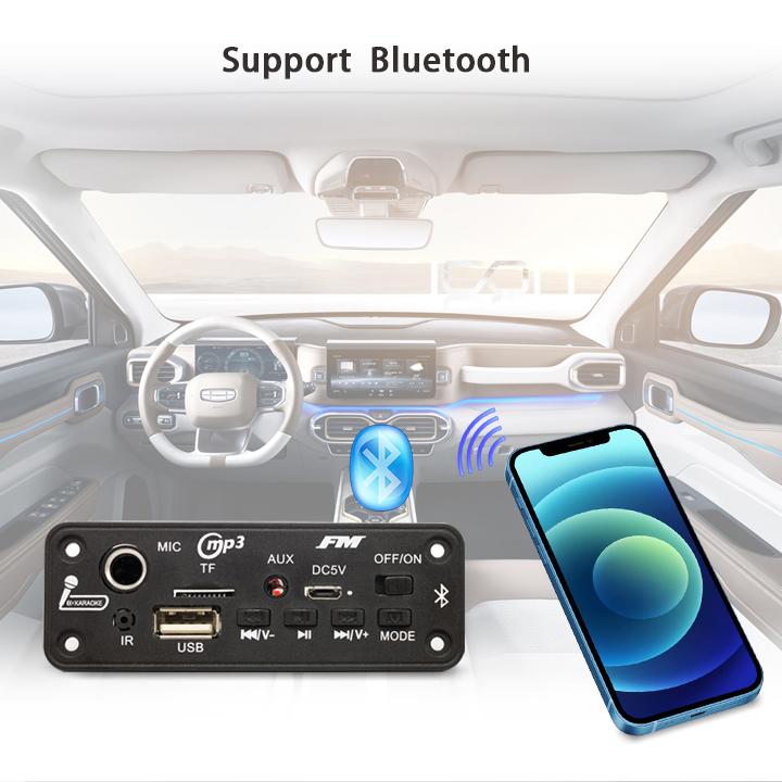 DC 5 В 5 Вт усилитель MP3-декодер плата Bluetooth автомобильный MP3-плеер автомобильный FM-радио TF USB микрофон громкой связи