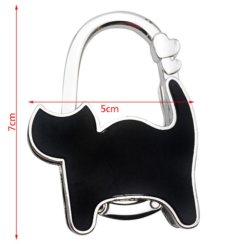 Cat Shape Folding Handbag Hook Holder Purse Hanger Table Edge Hanging Hooks
