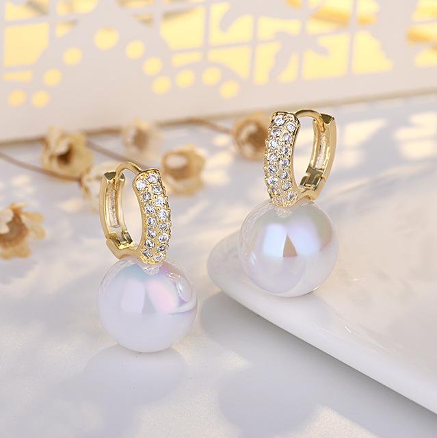 925 Sterling Silver Simulated Diamond Earrings For Women High Quality Stud Earring Wedding Engagement Party Jewelry