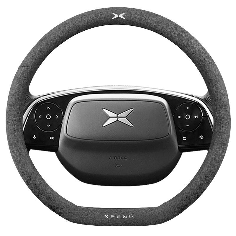 Genuine Leather & Suede Steering Wheel Cover for New Xiaopeng Car: P7, P5, G3, G9 - All-Season Protection