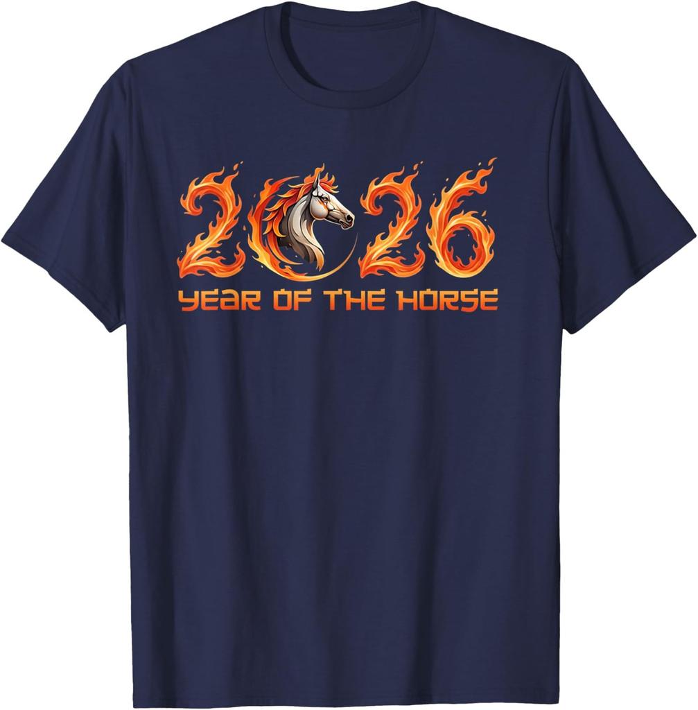 Year Of The Horse 2026 Chinese New Year Fire Horse Unisex T-Shirt