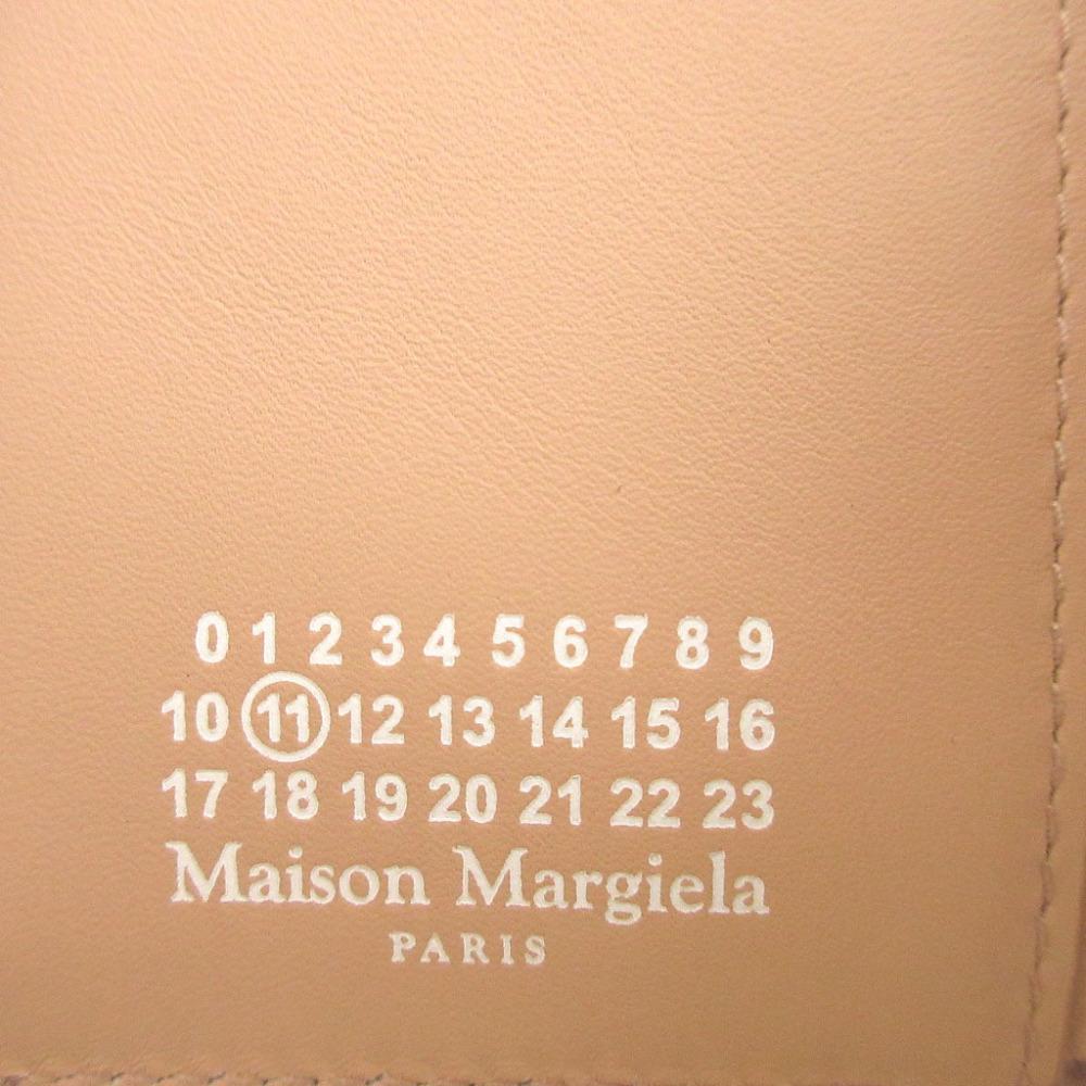 Used AUTHENTIC MARTIN MARGIELA S56UI0136 Tri-fold wallet Beige Leather