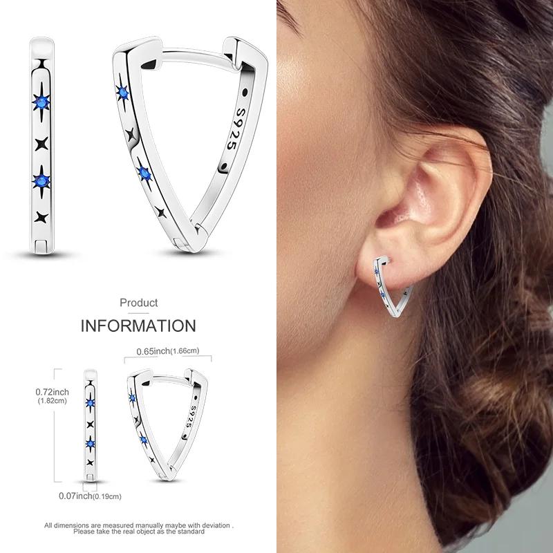 2024 New Earring for Women 925 Silver Sparkling Star Butterfly Heart Tassels Feather Hoop Earrings Engagement Wedding Jewelry