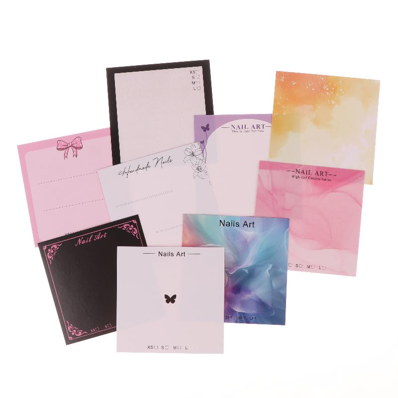 20 листов Накладные ногти на клеевой основе Нижняя карточка-бабочка Картонный реквизит для фото Ручной работы Искусственные ногти Арт-типсы Дисплей Шоу-карточка Инструменты для маникюра