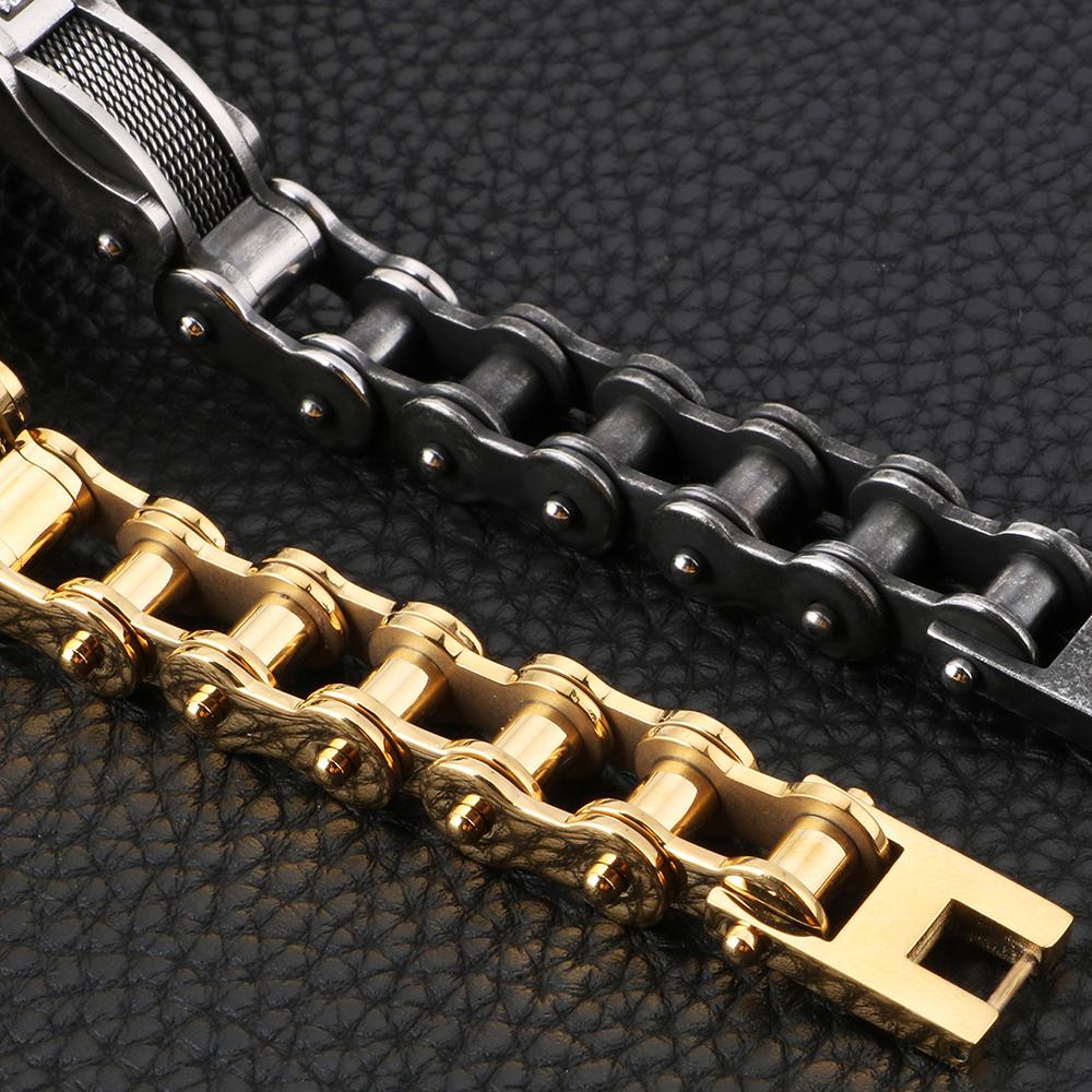 Рок-н-ролльный мужской браслет 12 мм из литой нержавеющей стали, металлические велосипедные цепные браслеты для мужчин, мальчиков, байкеров, ювелирные изделия, аксессуары, подарки
