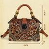 Vintage Luxury Handbag Handmade Leather Carved Women Bag Versatile Female Shoulder & Crossbody Bags