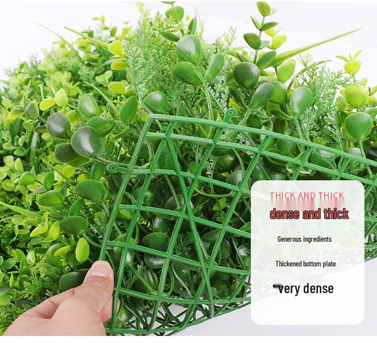 50×50cm Artificial Green Plant Wall - Plastic Vertical Garden, Fake Flower Wall, Synthetic Turf Background