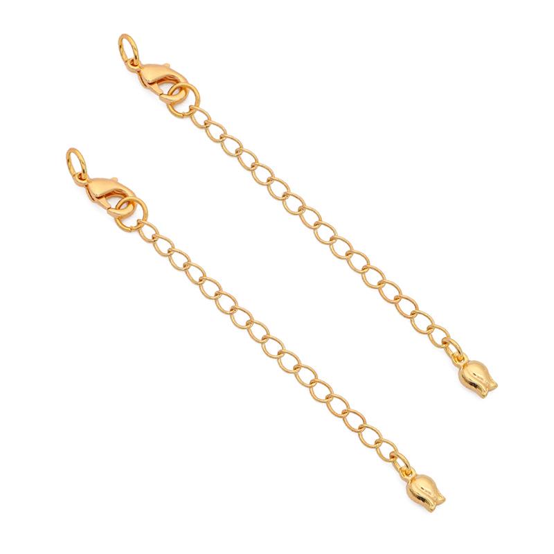 Color-Preserving 14K Gold-Plated Tail Chain Extension for DIY Handmade Bracelets and Necklaces