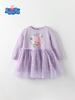 Сетчатое платье-принцесса с длинным рукавом для девочек Peppa Pig для весны и осени