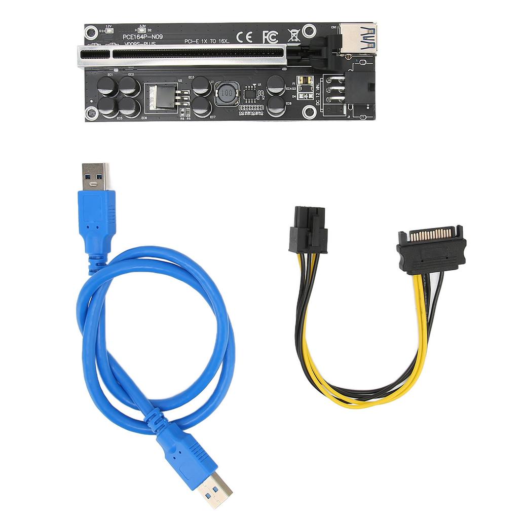 PCIE Riser Stable 8 FP Capacitors Gold Plated USB3.0 Interface Adapter Card for Win 7 for Win 8 for Win10 for Win XP