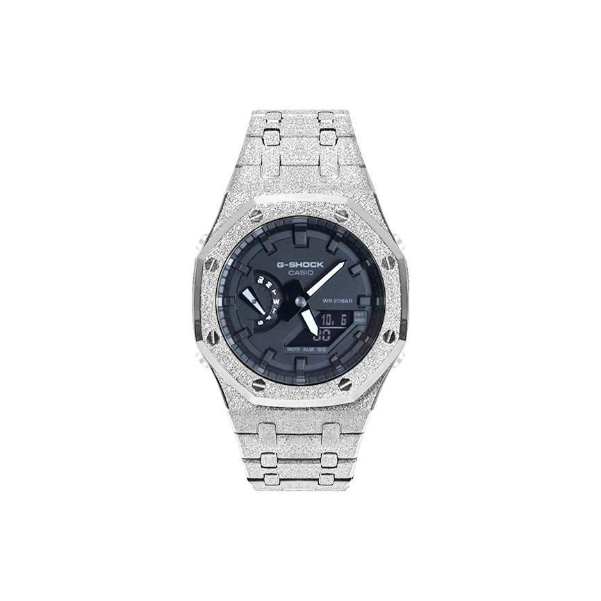 Casio Мужские часы с двойным дисплеем (жидкокристаллический/аналоговый) Серия Черные часы GA-2100-7A-